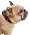 French Bulldog Red And Black Leather Collar