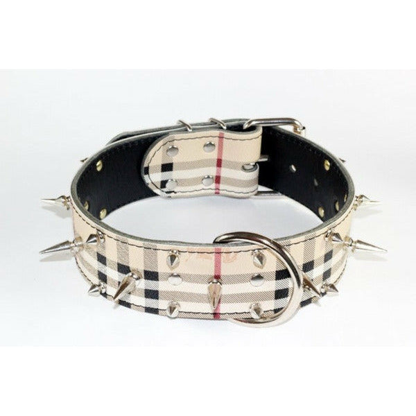 spiked leather pitbull dog collar