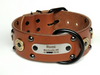 studded brown leather collar