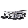 white name collar and leash with black spikes