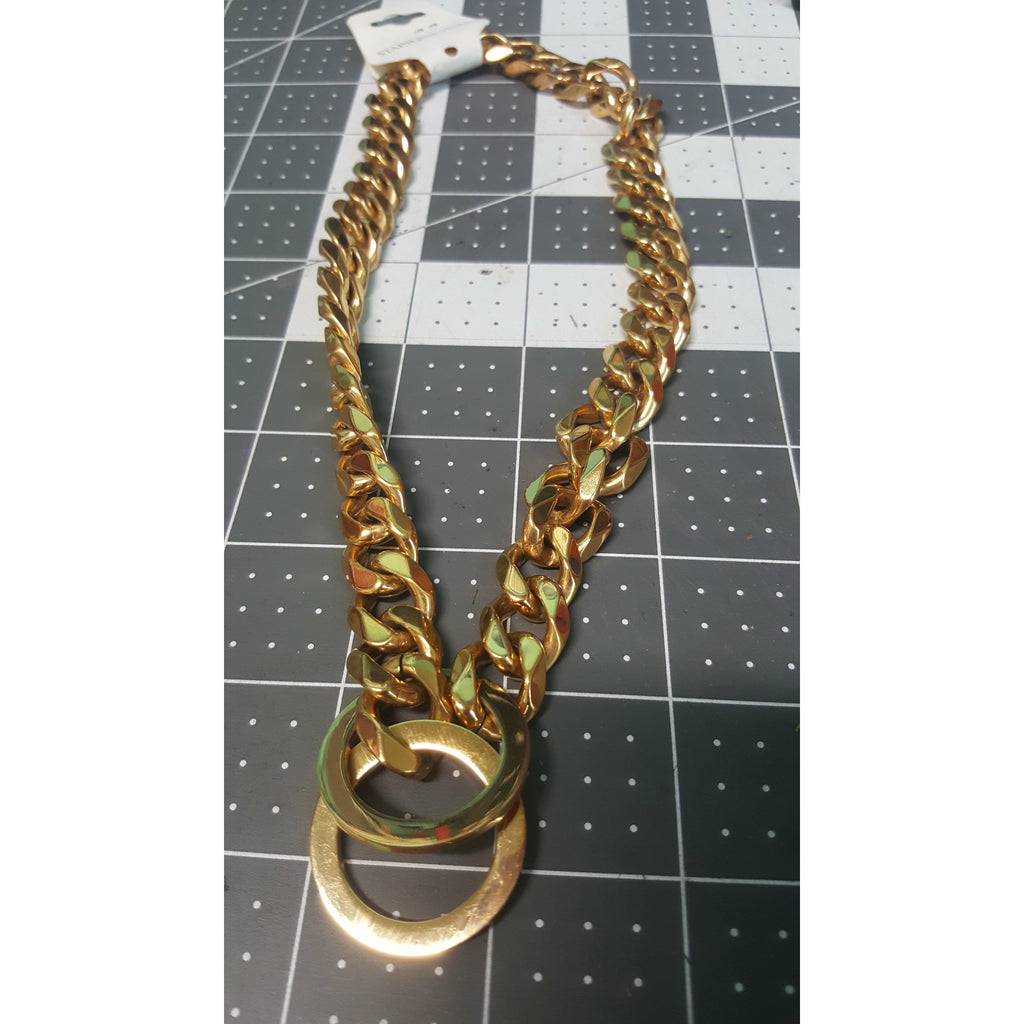 Cuban Stainless steel rose gold chain