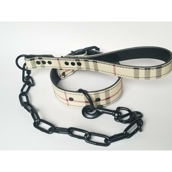 matching collar and chain leash for large dogs