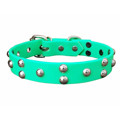 Green Non Leather Studded Dog Collar