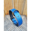 Blue croc leather dog collar