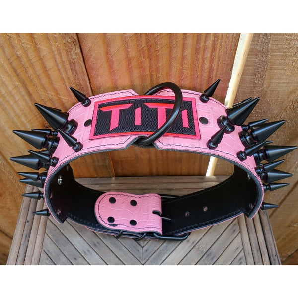 Extreme spiked leather collar