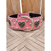 Leather Celtic Heart Pink Big Dog Collar