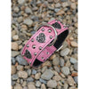 Pink celtic leather dog collar, heart dog collar made with heavy duty leather