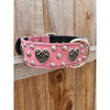 Leather Celtic Heart Pink Big Dog Collar