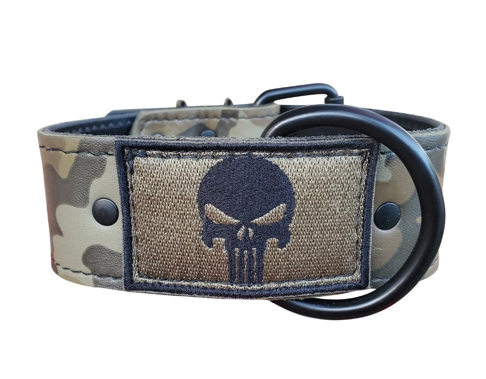 Camouflage leather dog collar