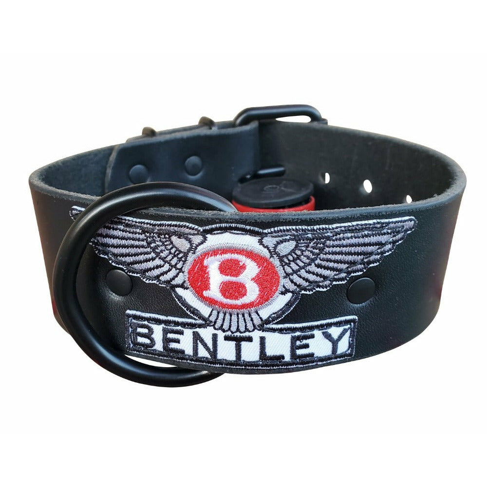 Black Leather Bentley Dog Collar