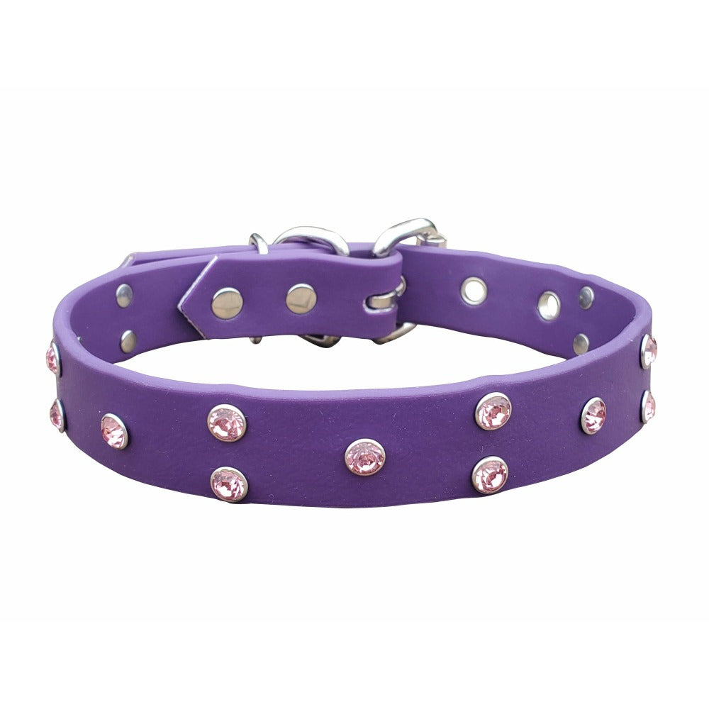 Purple Crystal Dog Collar
