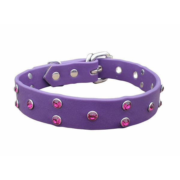Purple Crystal Dog Collar
