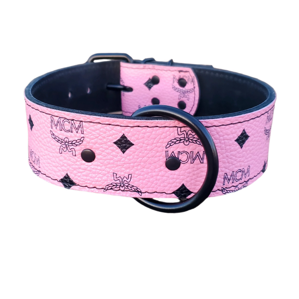 2 Pink Designer Dog Collar Fits 20 to 24