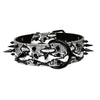 Cane Corso Leather Dog Collar -  Black And White Snake Skin Leather Dog Collar