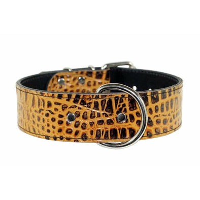 Butter Scotch Croc Leather Collar