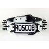 personalized leather spiked name collar
