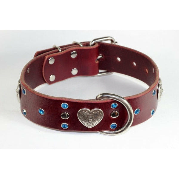 brown leather heart collar