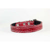 RED GATOR EMBOSSED LEATHER PUPPY COLLAR-Rad N Bad Collars