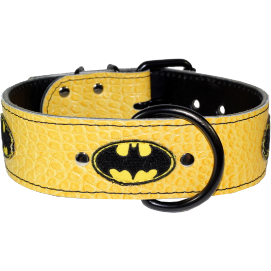 Leather Batman Dog Collar