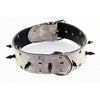 grey suede leather spiked dog collar - american bully spiked leather dog collar