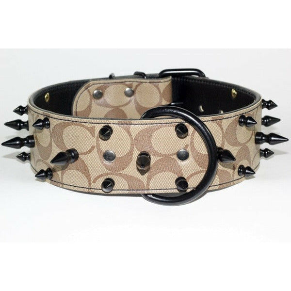 Black Spiked Cc Leather Collar