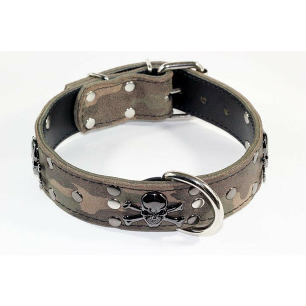 leather skull collar