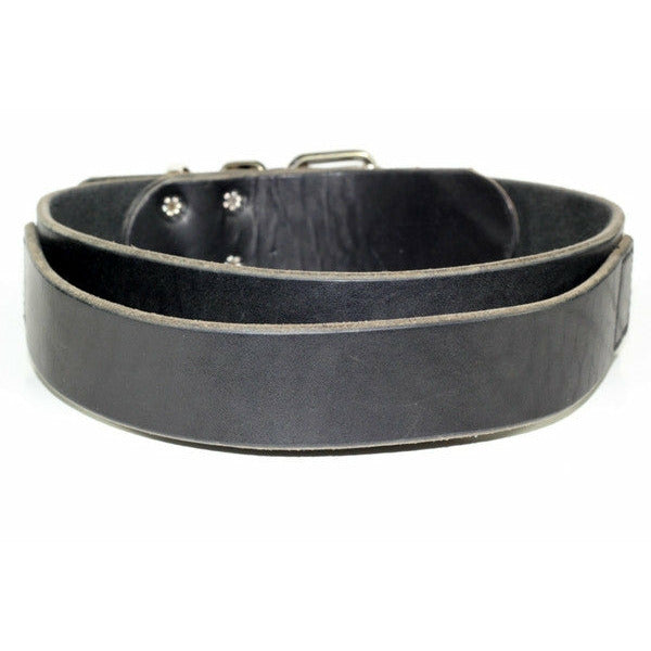 HEAVY DUTY PROTECTION WORK LEATHER DOG COLLAR - READY TO SHIP - FITS 24" TO 28"