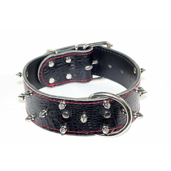 Black and red Spiked exotic bully Collar