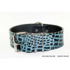 TURQUOISE CROC EMBOSSED LEATHER DOG COLLAR-Rad N Bad Collars