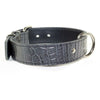 Grey Leather Croc Collar