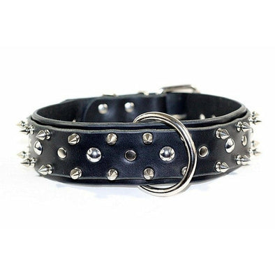 2" Dual Layer Pitbull Leather Dog Collar