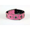 Pink leather dog collar for large breed dogs