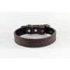 Dark Brown Ostrich Leather Dog Collar