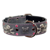 Studded dog collar made with butterflies and skulls