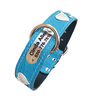 Teal Floral Heart Leather Dog Collar