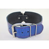 extra wide blue embossed leather dog collar