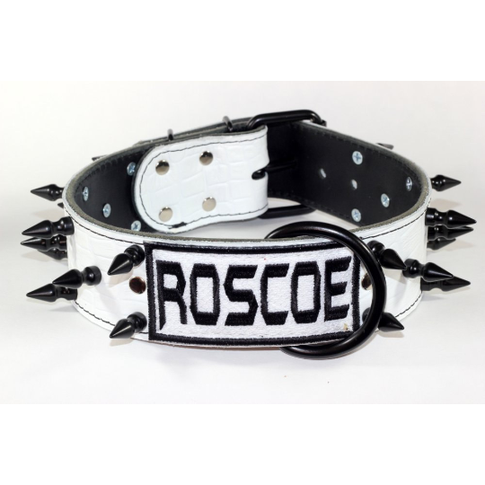 american bully spiked collar - pitbull spiked leather dog collar - bully custom leather collar set - spiked large dog collar - aggressive leather dog collar