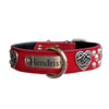 Red Suede Heart Name Collar 