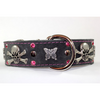 pitbull dog collar, pitbull skull leather dog collar