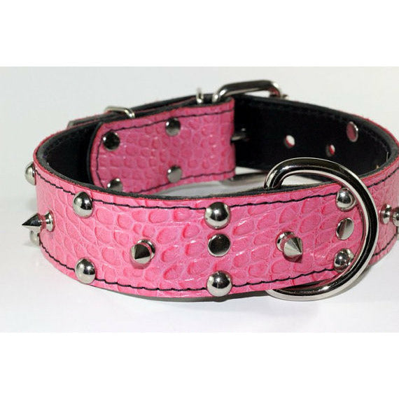 pink studded dog collar