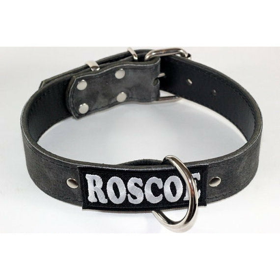 personalized pitbull leather collar