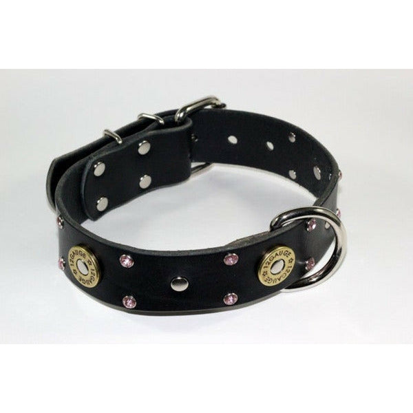 shotgun shell leather dog collar