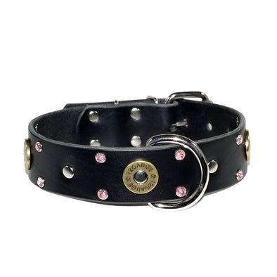 pink crystal boxer dog collar