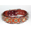 dual layer spiked leather dog collar